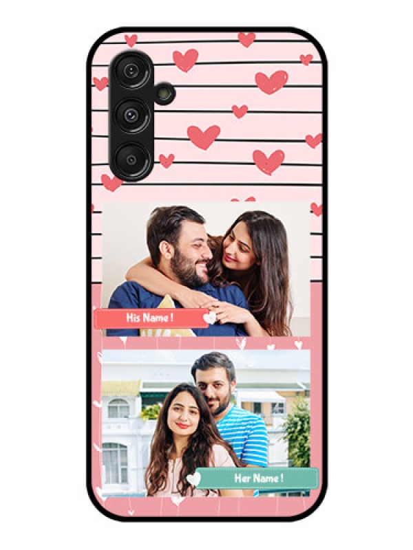 Custom Galaxy F34 5G Custom Glass Phone Case - Photo With Heart Design