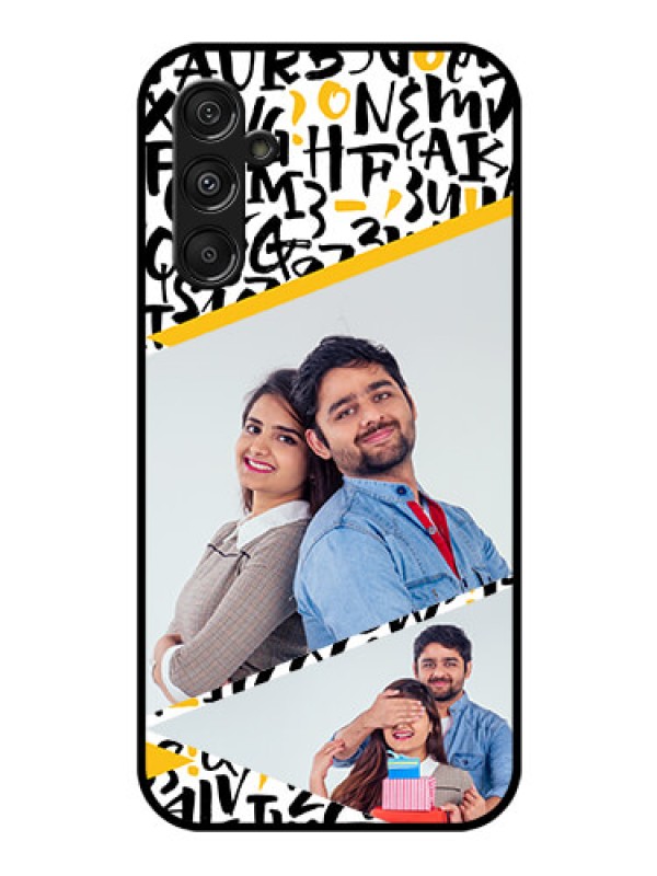Custom Galaxy F34 5G Custom Glass Phone Case - Letters Pattern Design