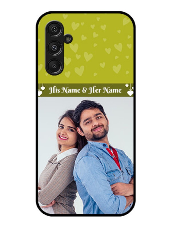 Custom Galaxy F34 5G Custom Glass Phone Case - You & Me Heart Design