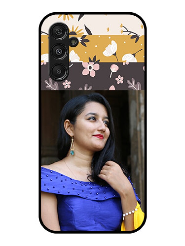 Custom Galaxy F34 5G Custom Glass Phone Case - Stylish Floral Design