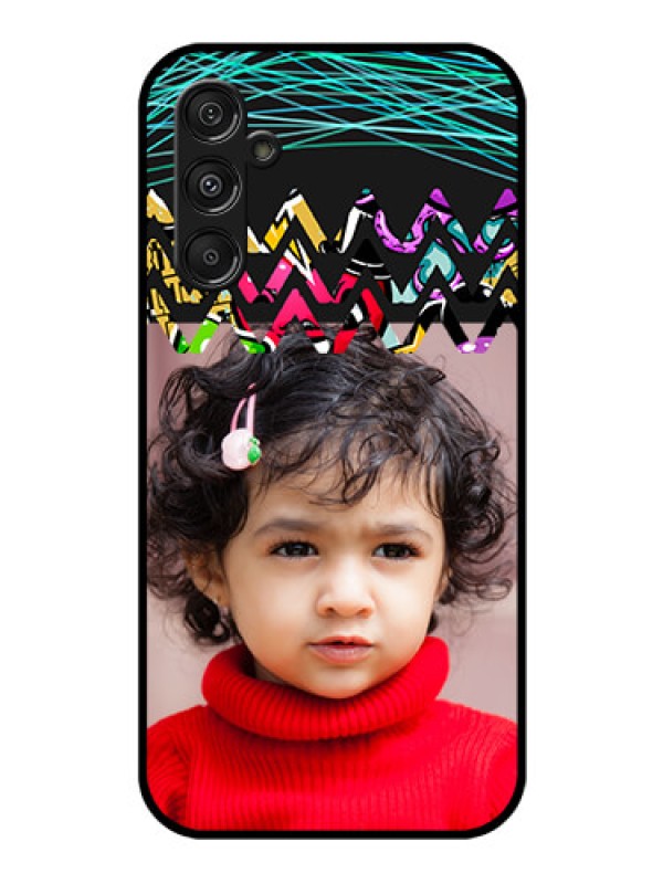 Custom Galaxy F34 5G Custom Glass Phone Case - Neon Abstract Design