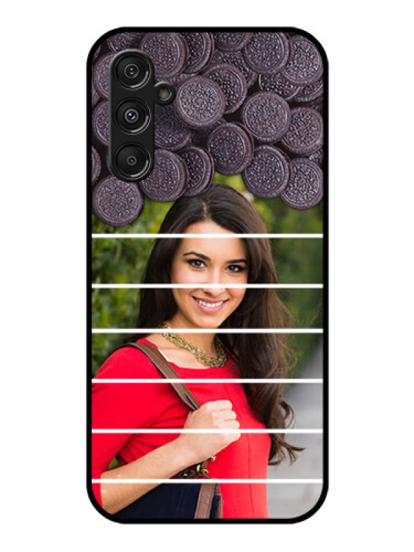 Custom Galaxy F34 5G Custom Glass Phone Case - With Oreo Biscuit Design