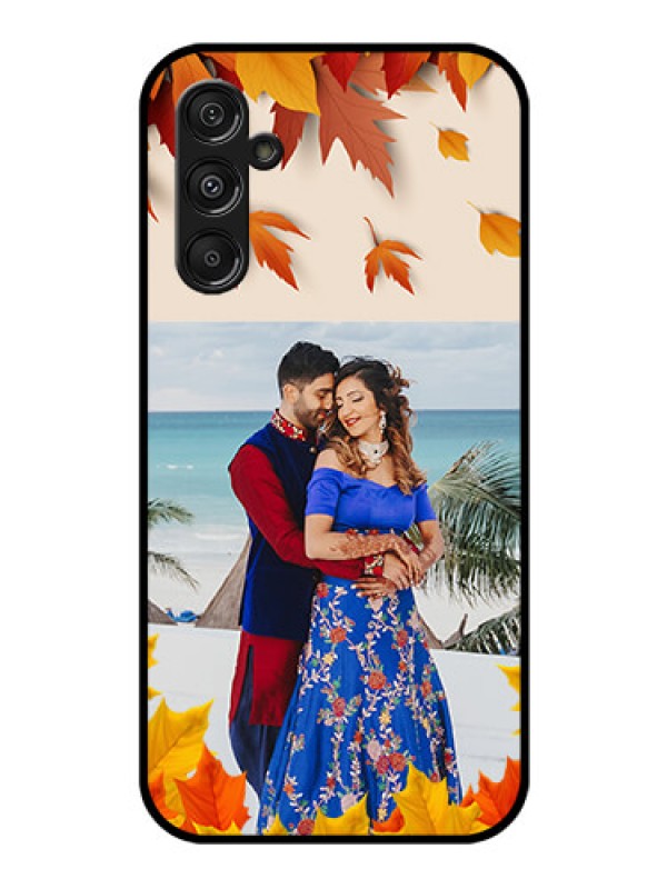 Custom Galaxy F34 5G Custom Glass Phone Case - Autumn Maple Leaves Design