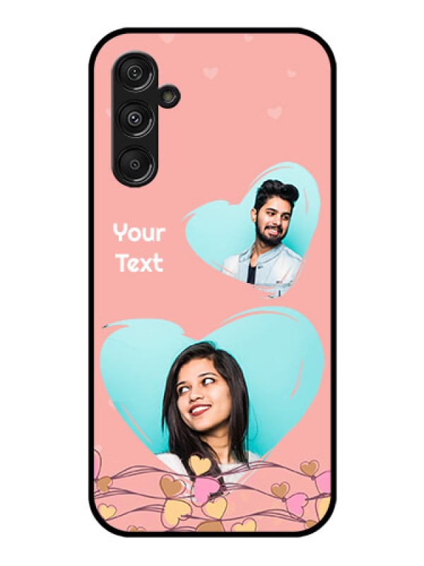Custom Galaxy F34 5G Custom Glass Phone Case - Love Doodle Design