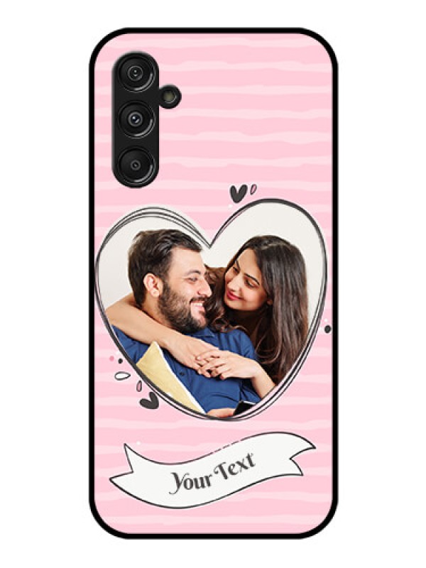 Custom Galaxy F34 5G Custom Glass Phone Case - Vintage Heart Design