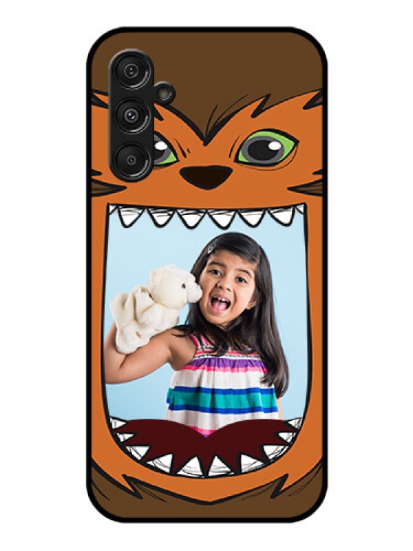 Custom Galaxy F34 5G Custom Glass Phone Case - Owl Monster Back Case Design