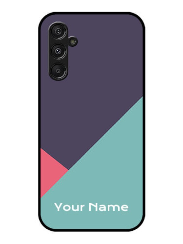 Custom Galaxy F34 5G Custom Glass Phone Case - Tri Color Abstract Design