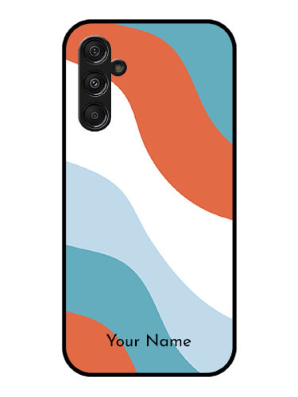 Custom Galaxy F34 5G Custom Glass Phone Case - Coloured Waves Design
