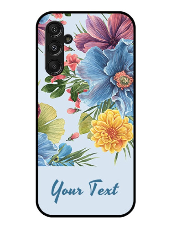 Custom Galaxy F34 5G Custom Glass Phone Case - Stunning Watercolored Flowers Painting Design