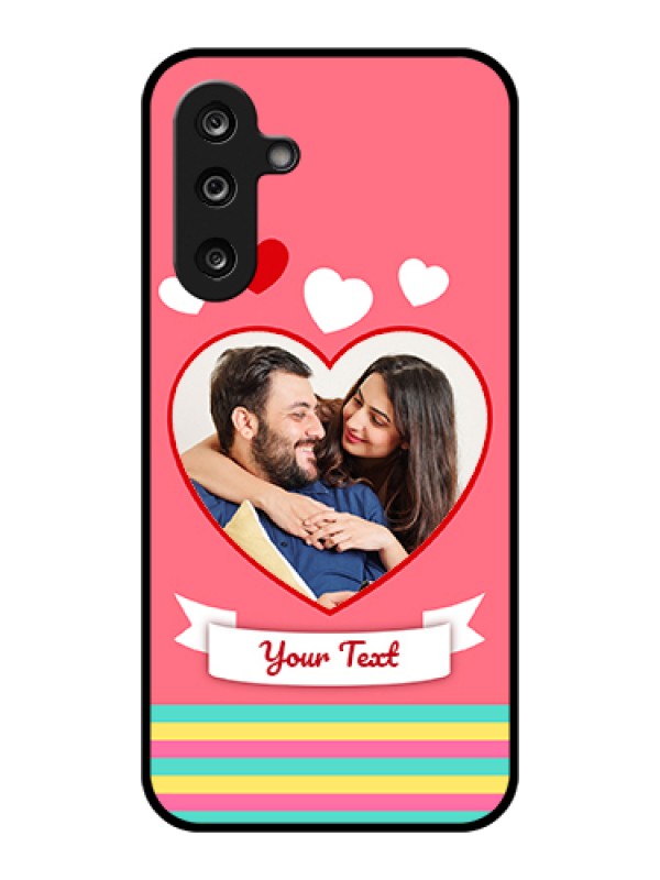 Custom Samsung Galaxy F36 5G Custom Glass Phone Case - Love Shapes Doodle Design