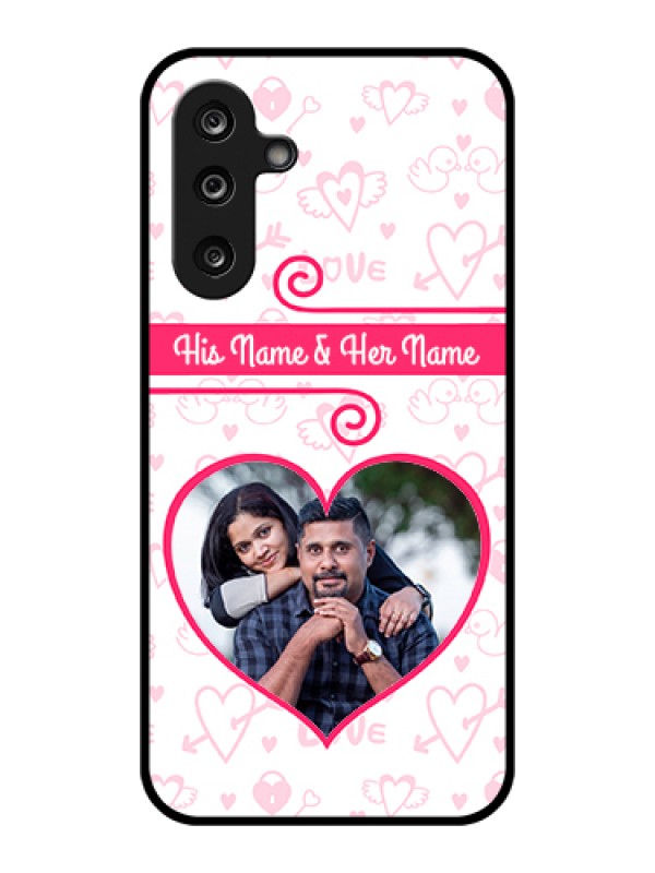Custom Samsung Galaxy F36 5G Custom Glass Phone Case - Heart Shape Love Design