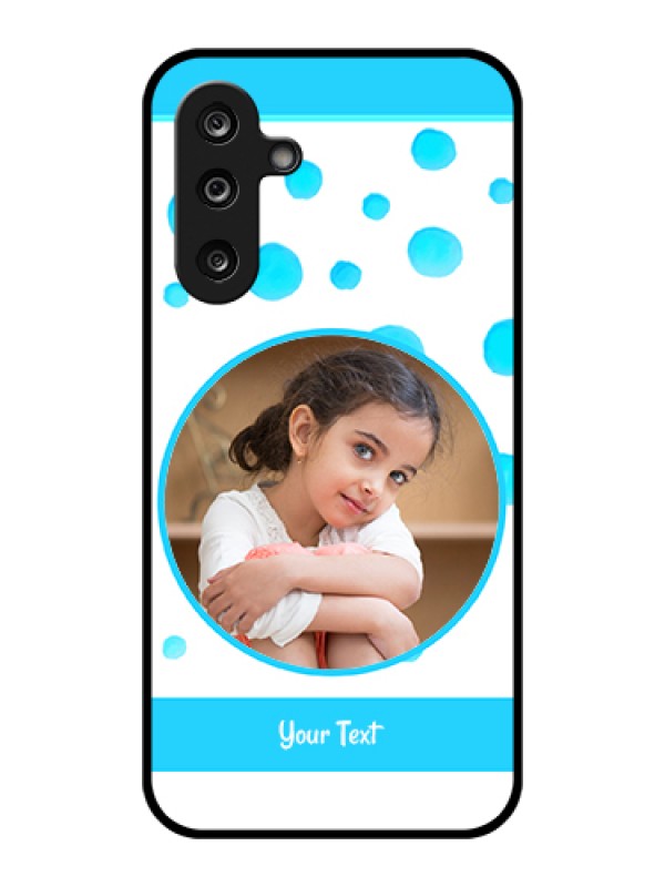 Custom Samsung Galaxy F36 5G Custom Glass Phone Case - Blue Bubbles Pattern Design