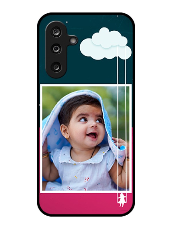 Custom Samsung Galaxy F36 5G Custom Glass Phone Case - Cute Girl With Cloud Design
