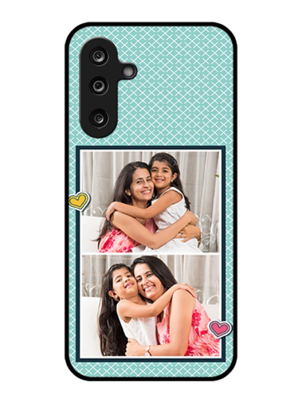 Custom Samsung Galaxy F36 5G Custom Glass Phone Case - 2 Image Holder With Pattern Design
