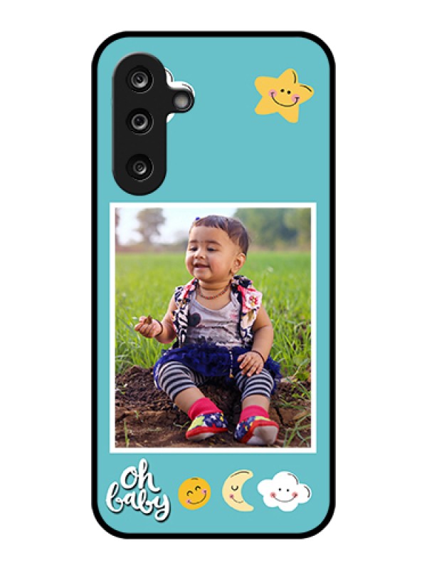 Custom Samsung Galaxy F36 5G Custom Glass Phone Case - Smiley Kids Stars Design