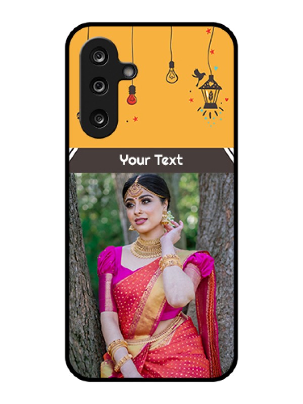 Custom Samsung Galaxy F36 5G Custom Glass Phone Case - With Family Picture And Icons