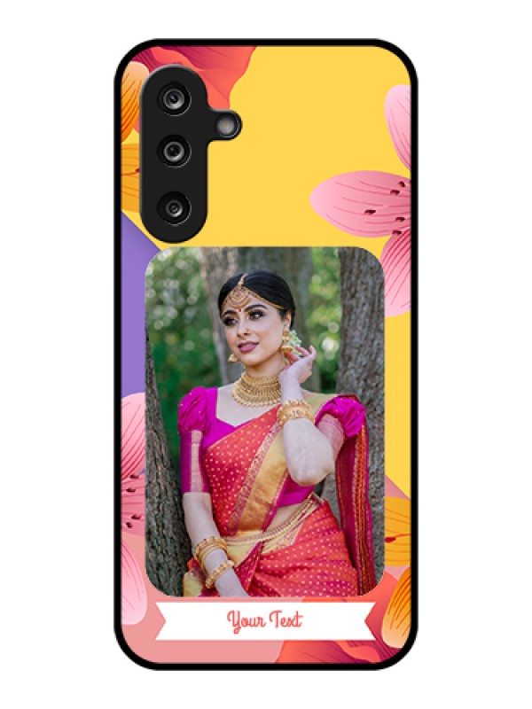 Custom Samsung Galaxy F36 5G Custom Glass Phone Case - 3 Image With Vintage Floral Design