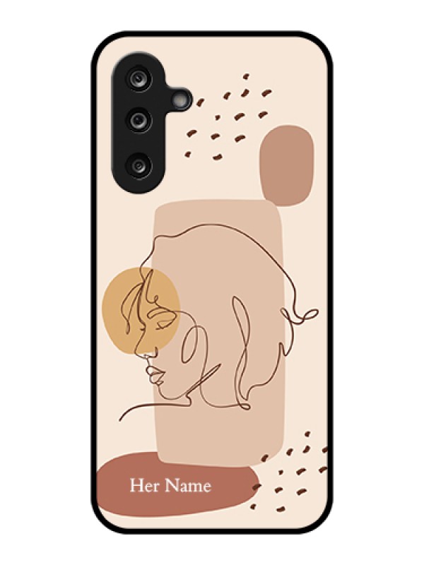 Custom Samsung Galaxy F36 5G Custom Glass Phone Case - Calm Woman Line Art Design
