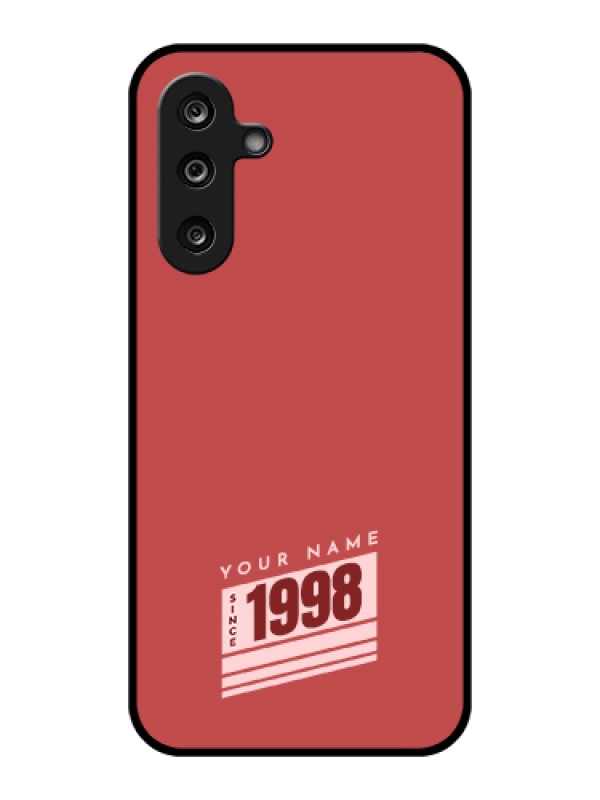 Custom Samsung Galaxy F36 5G Custom Glass Phone Case - Red Custom Year Of Birth Design