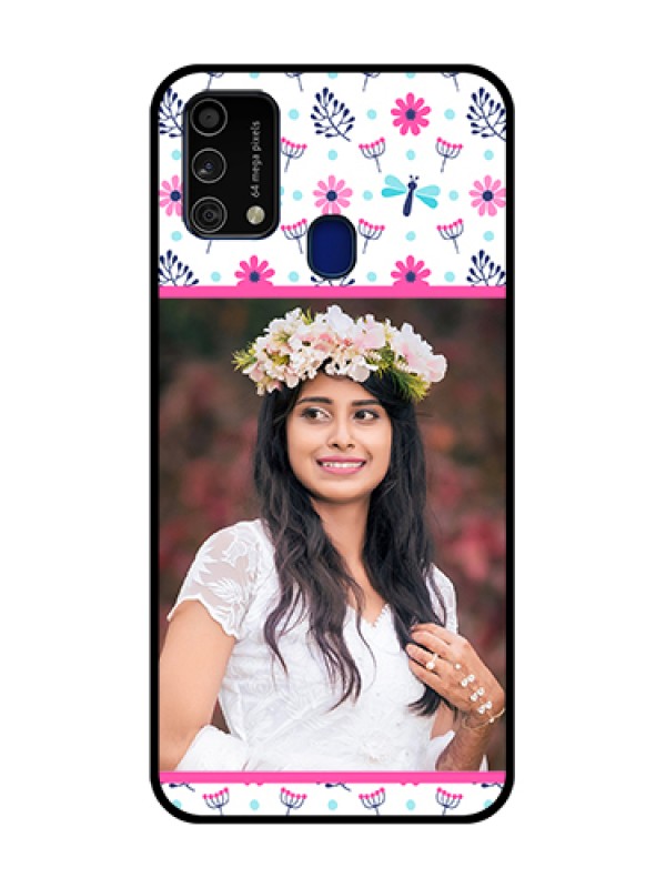 Custom Galaxy F41 Photo Printing on Glass Case  - Colorful Flower Design