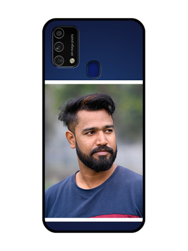 Custom Galaxy F41 Personalized Glass Phone Case  - Simple Royal Blue Design