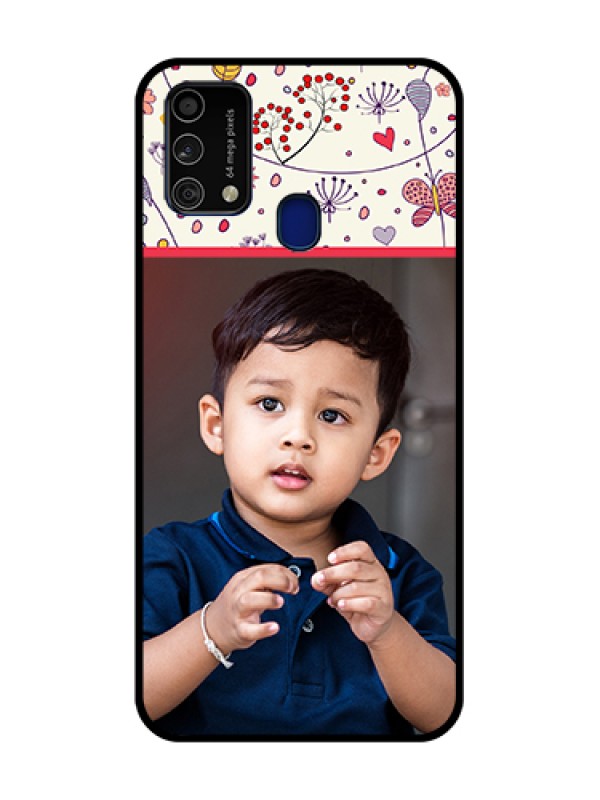 Custom Galaxy F41 Custom Glass Mobile Case  - Premium Floral Design