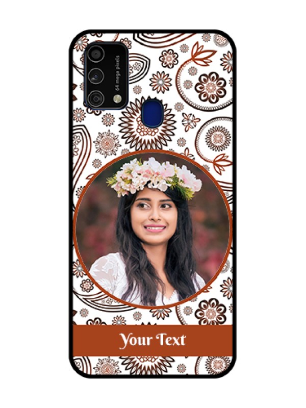 Custom Galaxy F41 Custom Glass Mobile Case  - Abstract Floral Design 