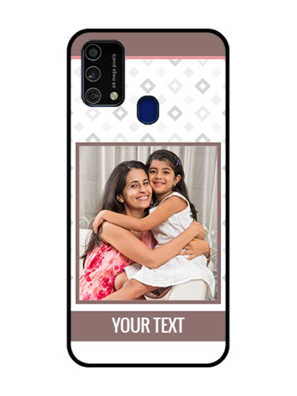 Custom Galaxy F41 Photo Printing on Glass Case  - Simple Diamond Design