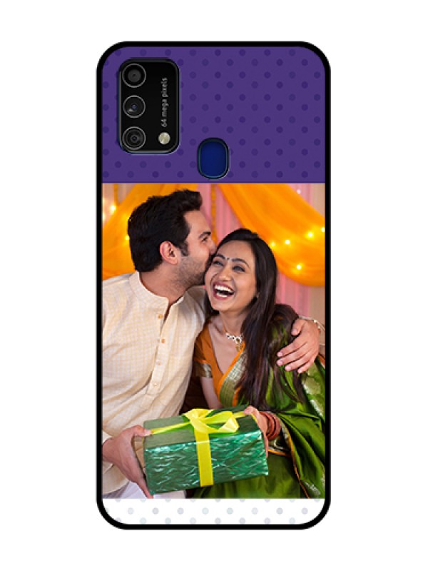 Custom Galaxy F41 Personalized Glass Phone Case  - Violet Pattern Design