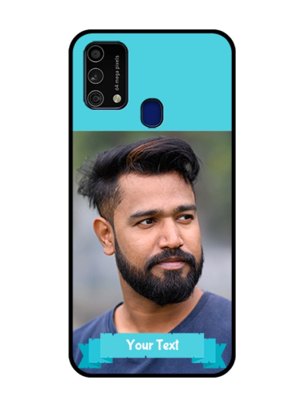 Custom Galaxy F41 Personalized Glass Phone Case  - Simple Blue Color Design