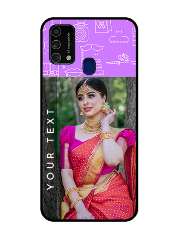 Custom Galaxy F41 Custom Glass Mobile Case  - Birthday Icons Design