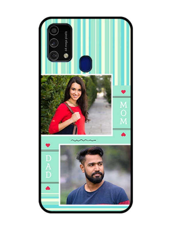 Custom Galaxy F41 Custom Glass Phone Case  - Mom & Dad Pic Design
