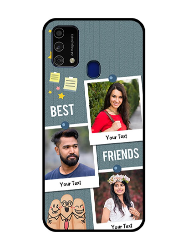 Custom Galaxy F41 Personalized Glass Phone Case  - Sticky Frames and Friendship Design