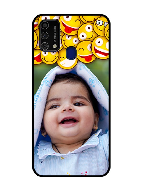 Custom Galaxy F41 Custom Glass Mobile Case  - with Smiley Emoji Design