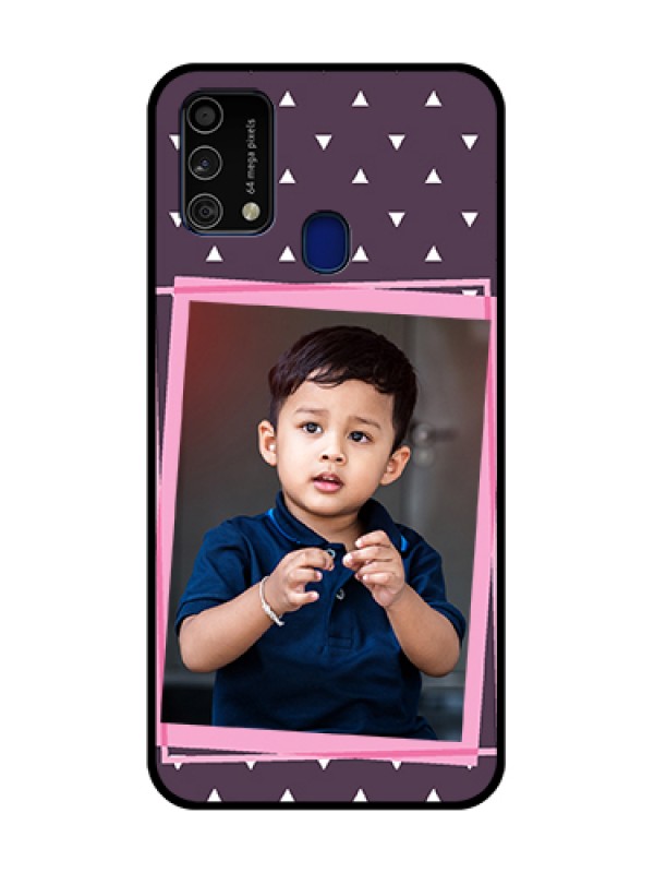 Custom Galaxy F41 Custom Glass Mobile Case  - Triangle Pattern Dotted Design