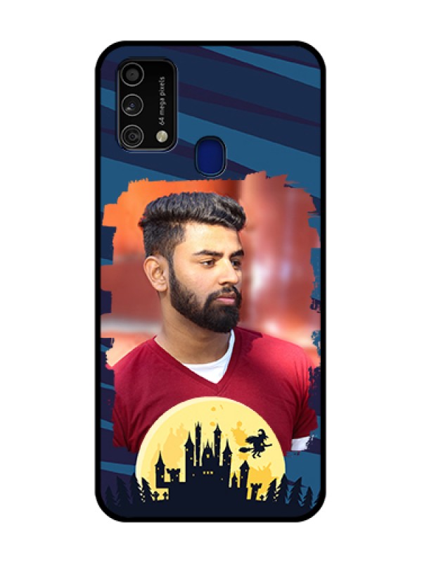 Custom Galaxy F41 Photo Printing on Glass Case  - Halloween Witch Design 