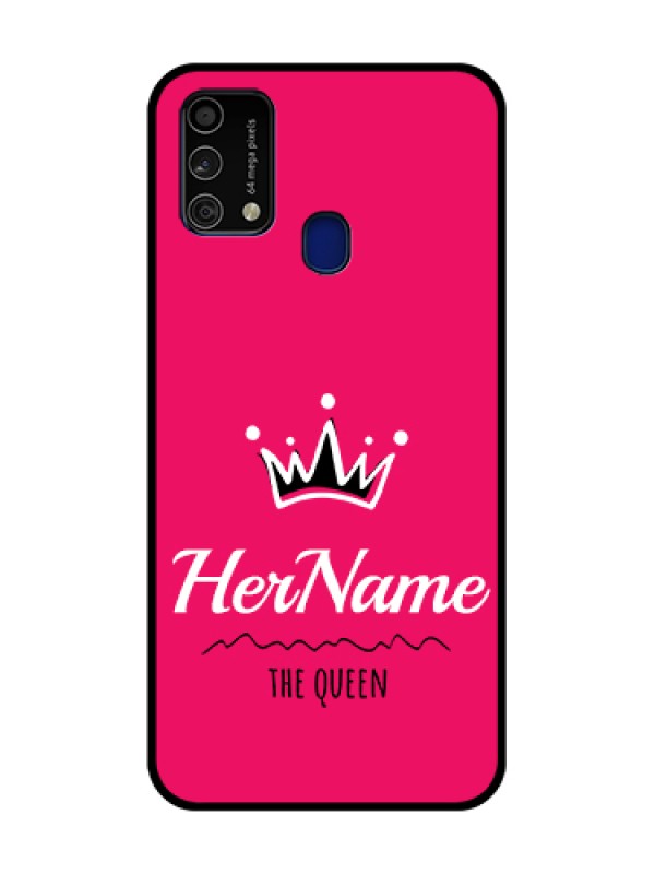 Custom Galaxy F41 Glass Phone Case Queen with Name