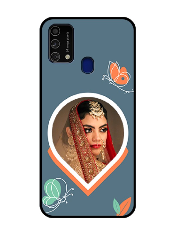 Custom Galaxy F41 Custom Glass Mobile Case - Droplet Butterflies Design