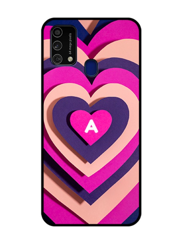 Custom Galaxy F41 Custom Glass Mobile Case - Cute Heart Pattern Design