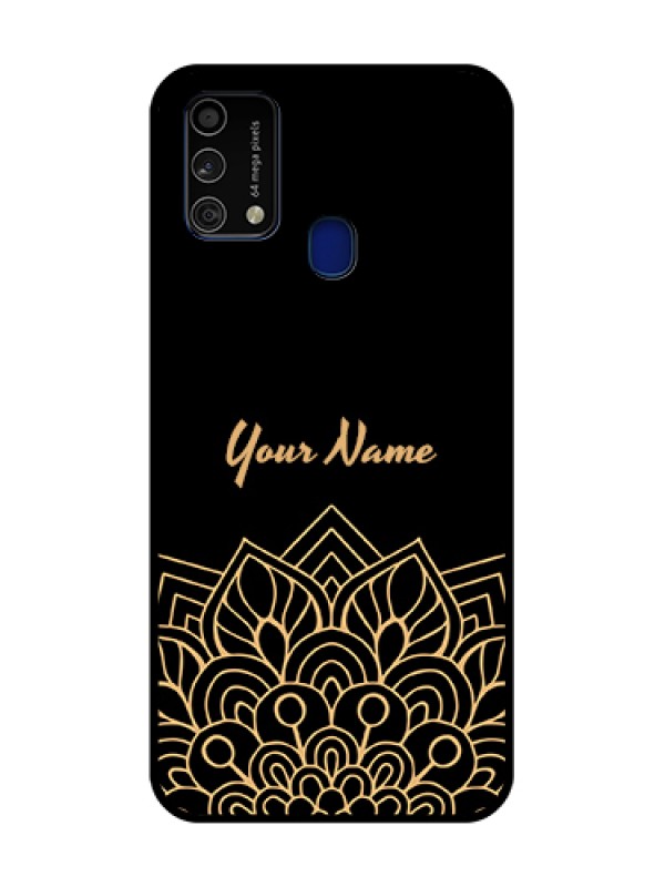 Custom Galaxy F41 Custom Glass Phone Case - Golden mandala Design