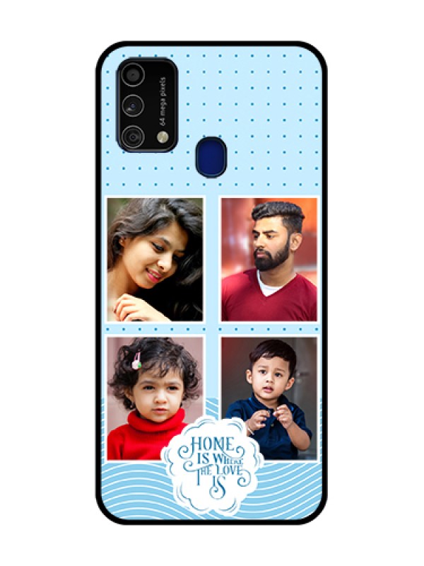 Custom Galaxy F41 Custom Glass Phone Case - Cute love quote with 4 pic upload Design