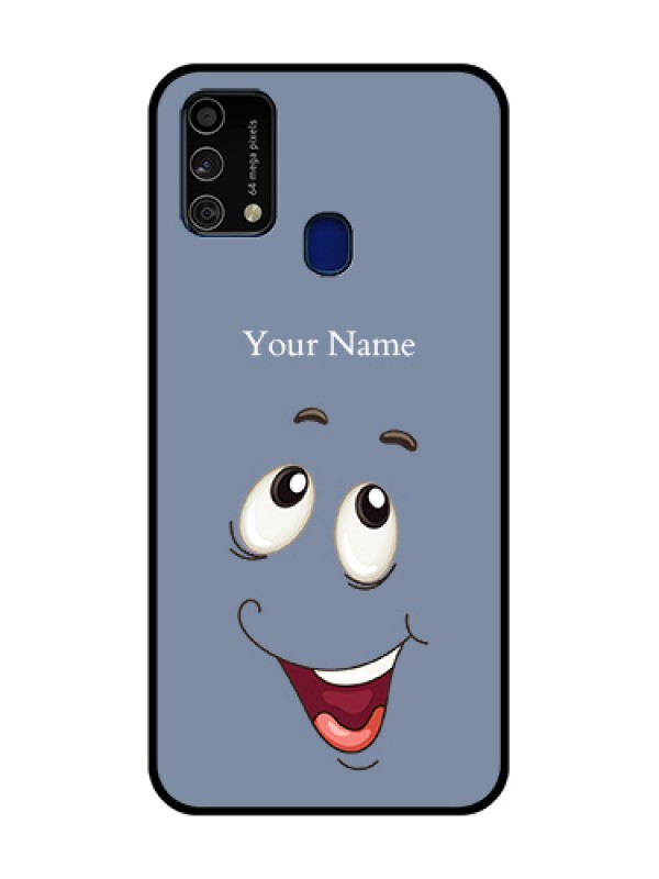 Custom Galaxy F41 Photo Printing on Glass Case - Laughing Cartoon Face Design