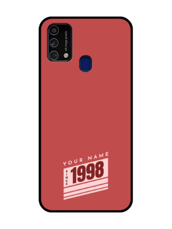 Custom Galaxy F41 Custom Glass Phone Case - Red custom year of birth Design