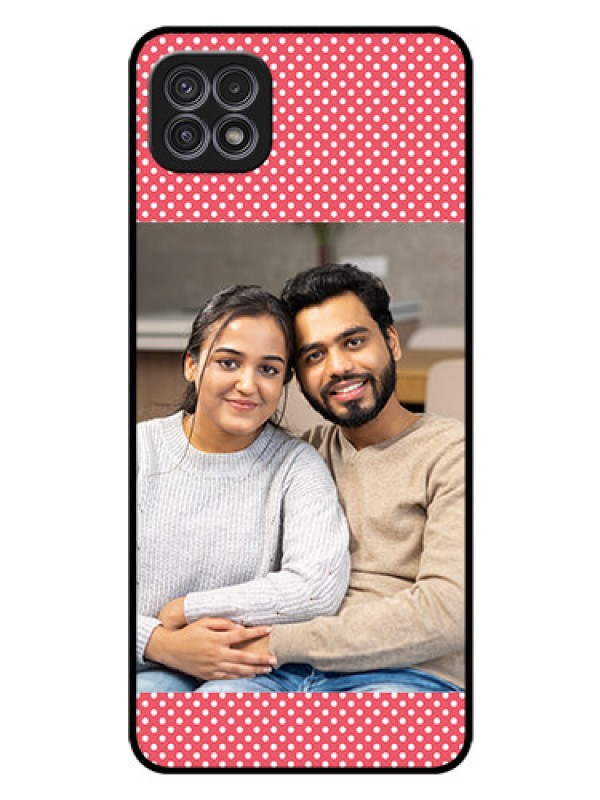 Custom Galaxy F42 5G Custom Glass Phone Case  - White Dotted Design