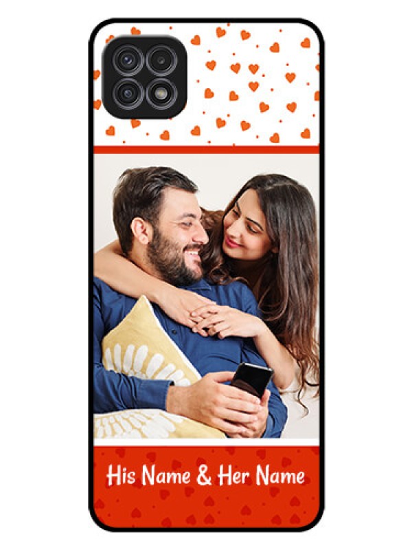 Custom Galaxy F42 5G Custom Glass Phone Case  - Orange Love Symbol Design