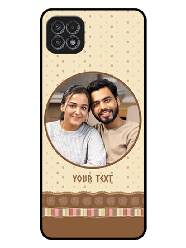Custom Galaxy F42 5G Custom Glass Mobile Case  - Brown Dotted Mobile Case Design