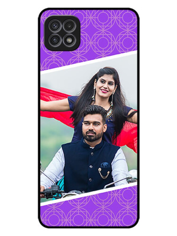 Custom Galaxy F42 5G Custom Glass Phone Case  - Violet Pattern Design