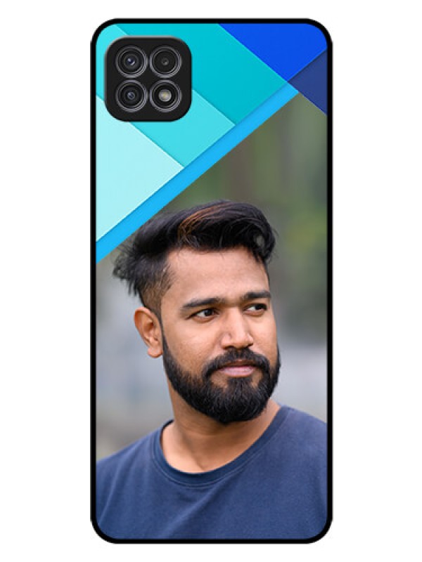 Custom Galaxy F42 5G Custom Glass Phone Case  - Blue Pattern Design