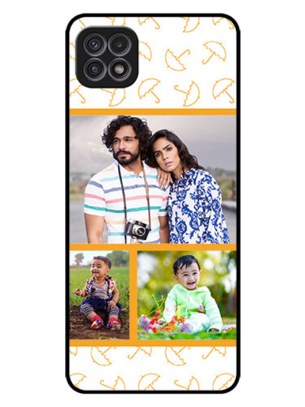 Custom Galaxy F42 5G Custom Glass Mobile Case  - Yellow Pattern Design