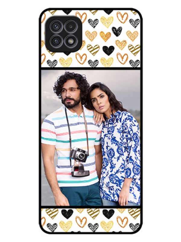 Custom Galaxy F42 5G Photo Printing on Glass Case  - Love Symbol Design